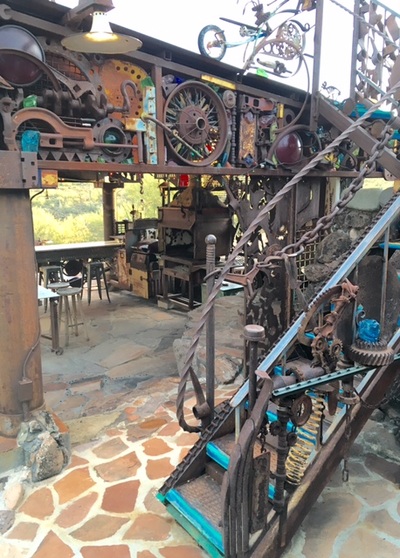 The "Stairway to Heaven" led to the "Star Glazers Lounge," in a steampunk-meets-oldwest-victorianminingcamp-kind-of-way